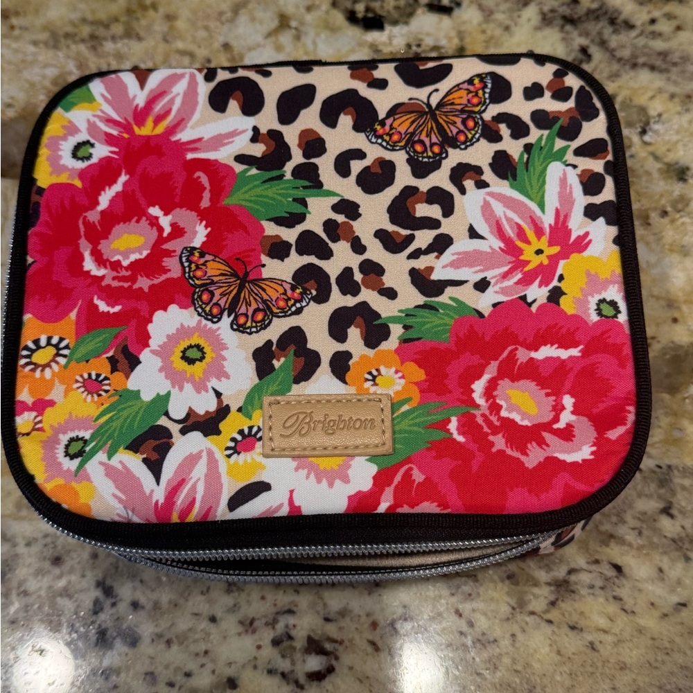 Brighton Multicolor Floral and Leopard Print Jewelry Bag